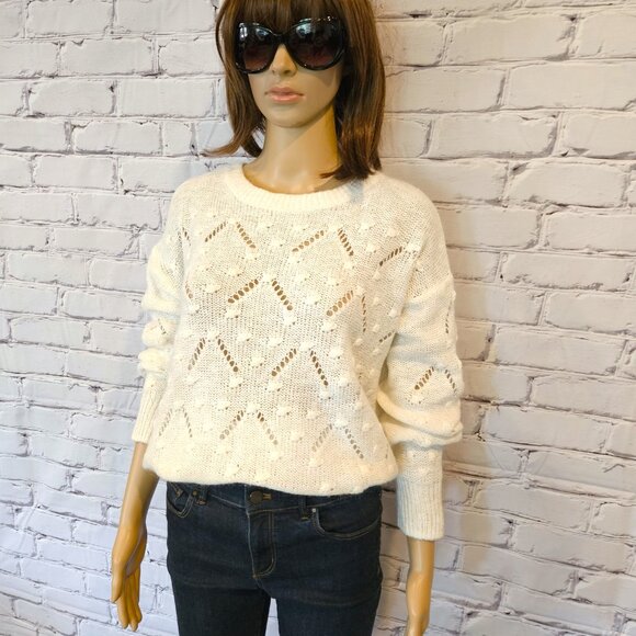 H&M, Ivory coloured open knit cozy sweater - Picture 5 of 11
